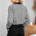 thumbnail image 5 of TGSLY Women's Cropped Bomber Jacket Lightweight Zip Up Long Sleeve Work Coat Oversized Casual Solid Color Windproof Outerwear with Pockets L, 5 of 7