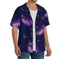 thumbnail image 2 of Sigee Eggplant for Men's Casual Short Sleeve Button Down Shirts Men's Shirts Summer-4X-Large, 2 of 5