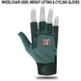 thumbnail image 5 of Wheelchair User Gloves Mobility Disability Fingerless Long Thumb Leather Palm for Men and Women Workout Weight Lifting, Cycling, Driving Gloves New Design Unisex Black-S, 5 of 6