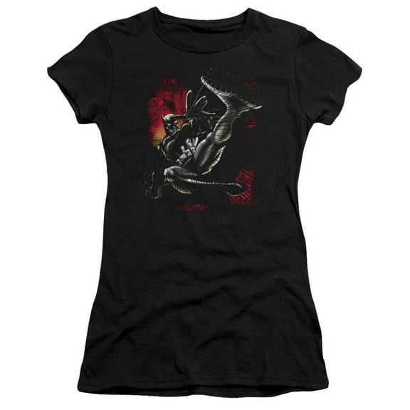 Batman Kick Swing S/S Junior Women's T-Shirt Sheer Black