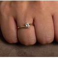 thumbnail image 4 of Jewelerix Round Cut Bypass Solitaire Ring for Women Yellow Gold Finish Simulated Diamond Engagement or Promise Ring, 4 of 5