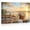 Frame-style, variant on Sunset Lake Landscape Canvas Wall Art Floral Basket and Straw Hat on Bench Scenery Poster Romantic Sailboat Cottagecore Home Decor for Living Room Bedroom