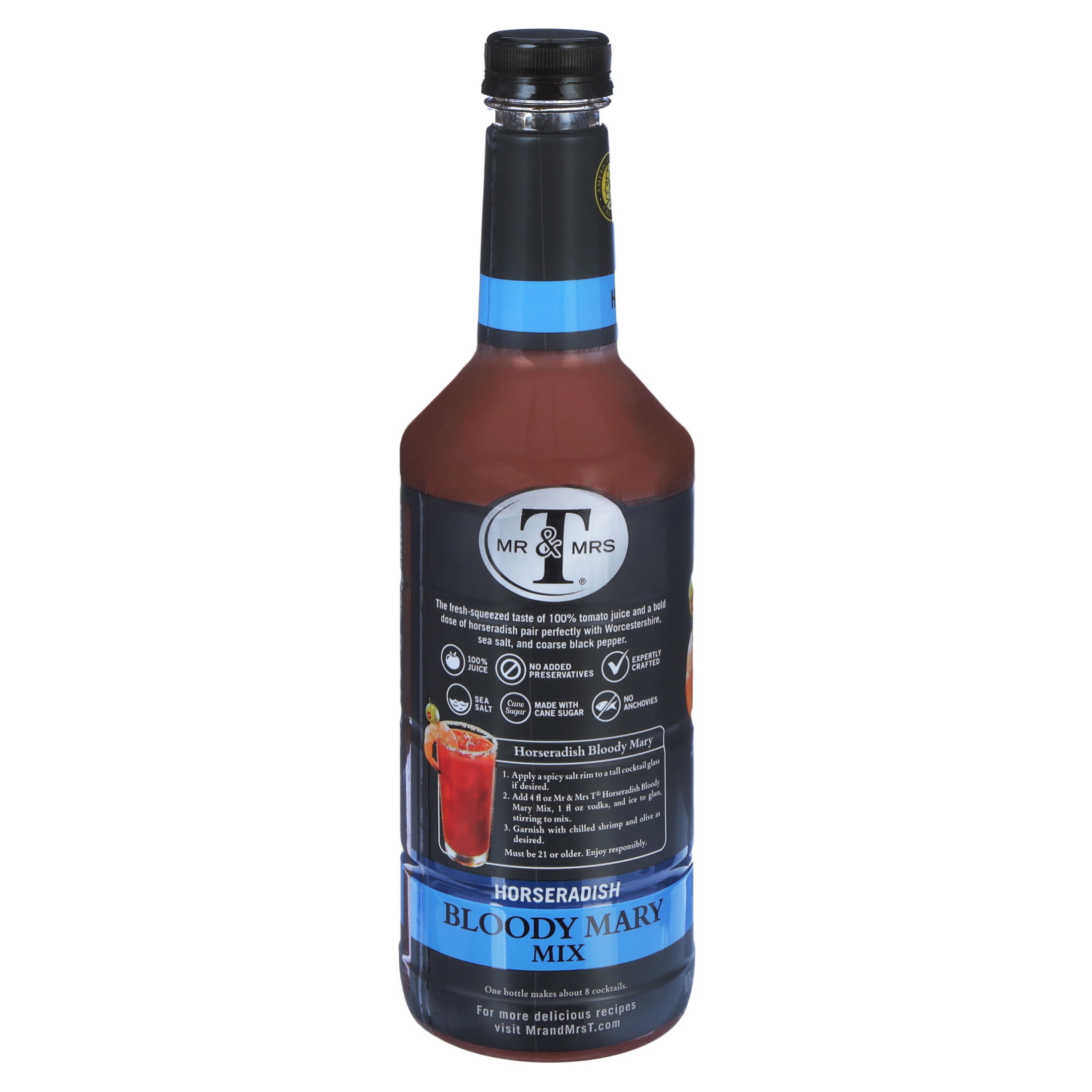 Mr & Mrs T Horseradish Bloody Mary Mix, 1 L Bottle, 1 Count (Pack