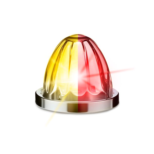 Plafón Led Bicolor para Vehículos Pesados - EVOLUM - Modelo Luz Estrella Bicolor - Material Resistente al Agua y Polvo - Voltaje 12V - 24V - (Ámbar / Rojo)