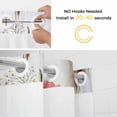 thumbnail image 2 of Red Yellow Floral Spring Watercolor Flower Wood Grain Farmhouse No Hooks Shower Curtain with Snap-in Liner Shower Curtains for Bathroom, Waterproof, Easy Install, Washable 72"x78", 2 of 9