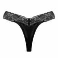 thumbnail image 2 of YWDJ Cheeky Panties for Women Lace Cotton Lightweight G String No Show Perspective Embroidered Panties Lace Sexy Diamond Belt Can Control Sexy Tulle Thong Black XL, 2 of 6