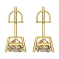 thumbnail image 4 of 2 ct Screw-Back Stud Earrings for Women | 5.5mm Princess Cut Yellow Moissanite | 18K Yellow Gold, 4 of 5