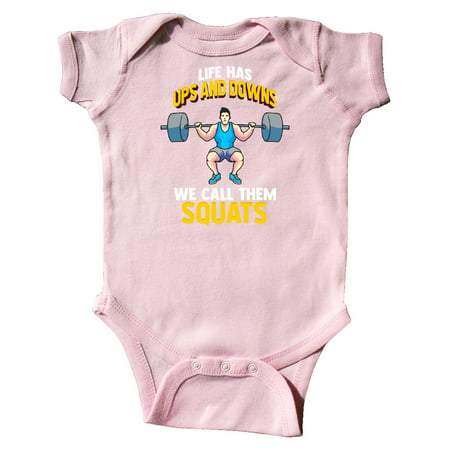 

Inktastic Weightlifting Gym Gift Squats Quote Gift Baby Boy or Baby Girl Bodysuit