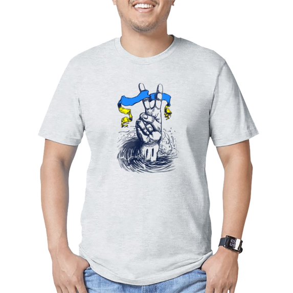 CafePress - Pro Ukraine Support Ukrainian Flag Peace S T Shirt - Fitted T-Shirt, Vintage Fit Soft Cotton Tee