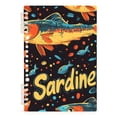 thumbnail image 7 of FORMRS 1-Subject Spiral Notebook 8" x 5" College Ruled 60 Refillable Sheet A5 Hard Cover, 2 Pack, Black Sardines Pattern, 7 of 7