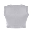thumbnail image 3 of Women‘s V Neck Sleeveless Argyle Sweater Knitted Vest Slim Fit Ribbed Tank Crop Top Spring Fall Winter Kitwear, 3 of 3