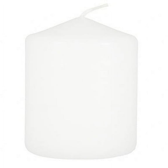 D'light Online 3" X 3.5" White Wholesale Pillar Candles Bulk - Set Of 12 Per Case