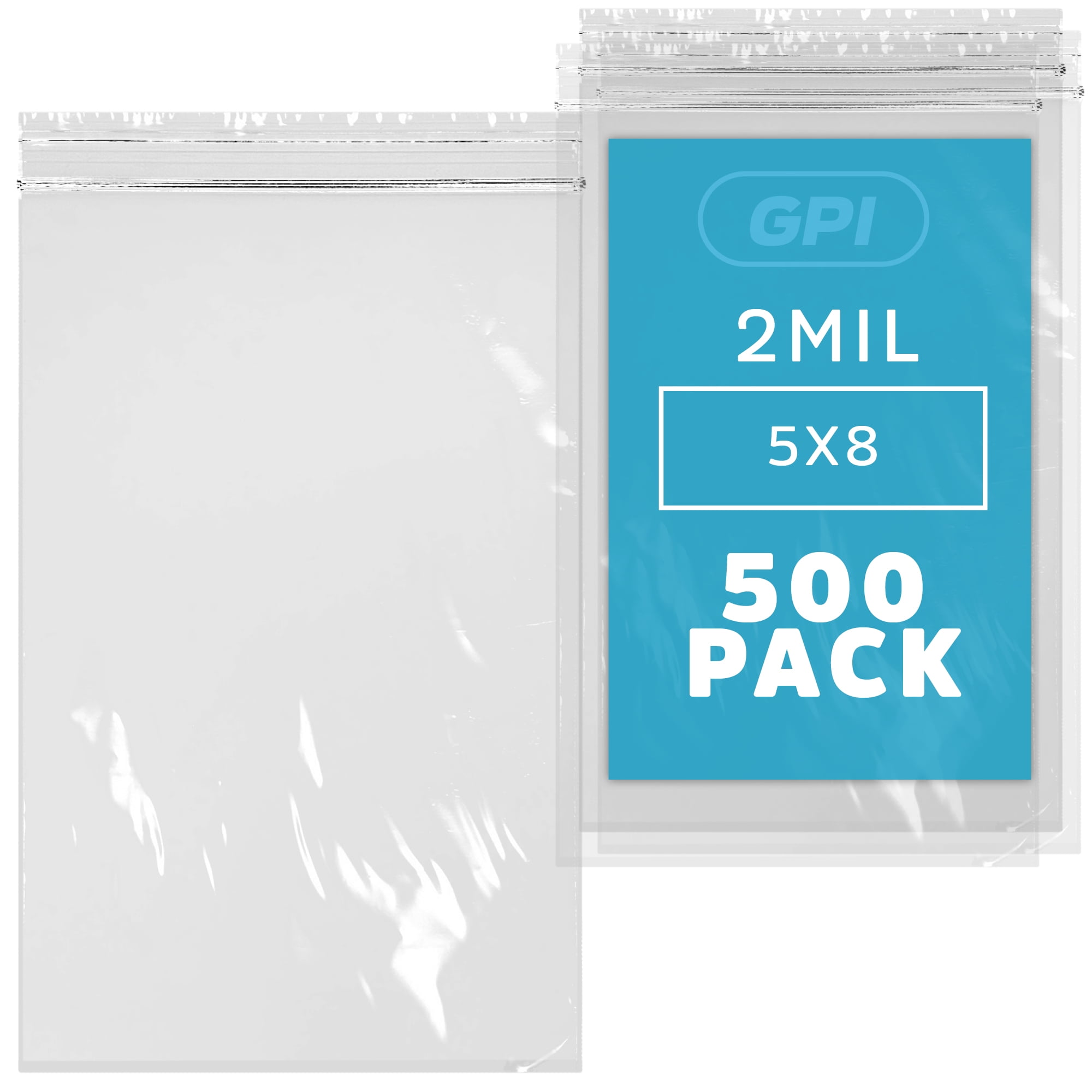 1.25 x 1.25 inches case of 200 GPI Brand 2Mil Clear Reclosable Zip Bags 
