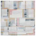 thumbnail image 2 of SAFAVIEH Bayside Ava Abstract Polyester Machine Washable Area Rug, Ivory/Blue Rust, 6'7" x 6'7" Square, 2 of 13