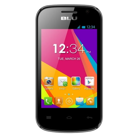 BLU Dash JR W D141w Unlocked GSM Dual-SIM Android Cell Phone - Black (Refurbished)