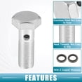 thumbnail image 4 of Unique Bargains 1 Set Car Brake Line Fitting Adapter 1.38' Length M10x1.0 Brake Line Thread Single Hollow Bolt, 4 of 7