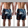 thumbnail image 3 of luoweisi Men's Beach Shorts Quick Dry Swim Trunks with Mesh Lining Wolf S, 3 of 5