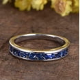 thumbnail image 6 of HeartsAndYou 1ct Natural Blue Sapphire Channel Set Half Eternity Band 14k SOLID White Gold, 6 of 9