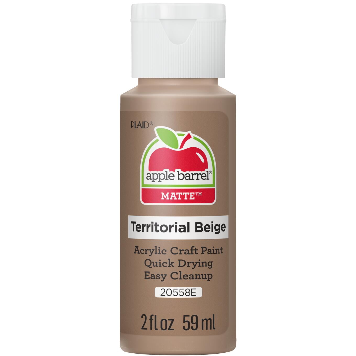 (2 pack) Apple Barrel Acrylic Craft Paint, Matte Finish, Territorial Beige, 2 fl oz