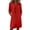 Red, variant on ChaoHeng Womens Dresses Solid V Neck Long Sleeve Knee High Casual Summer for Red S
