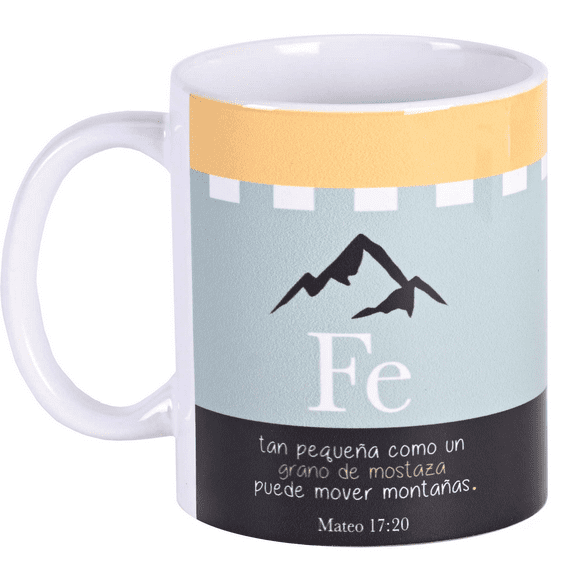 Dicksons MUG-1198 Fe Grano De Mostaza Puede Mover Montanas Blue and Yellow 11 Ounces Ceramic Tea Coffee Cup Mug