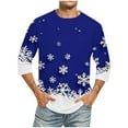 thumbnail image 1 of Camisas de Manga Larga para Hombres Imprimir Casual Cuello Redondo Blusa de Manga Corta, Camisas de Lino para Hombres, 1 of 4