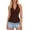 Brown, variant on Women's Halter Top, Solid Color Front Cross V Neck Sleeveless Sexy Backless Summer Going Out Top, Chic and Flattering Design for Parties, Dates, and Evening Events Red XXL