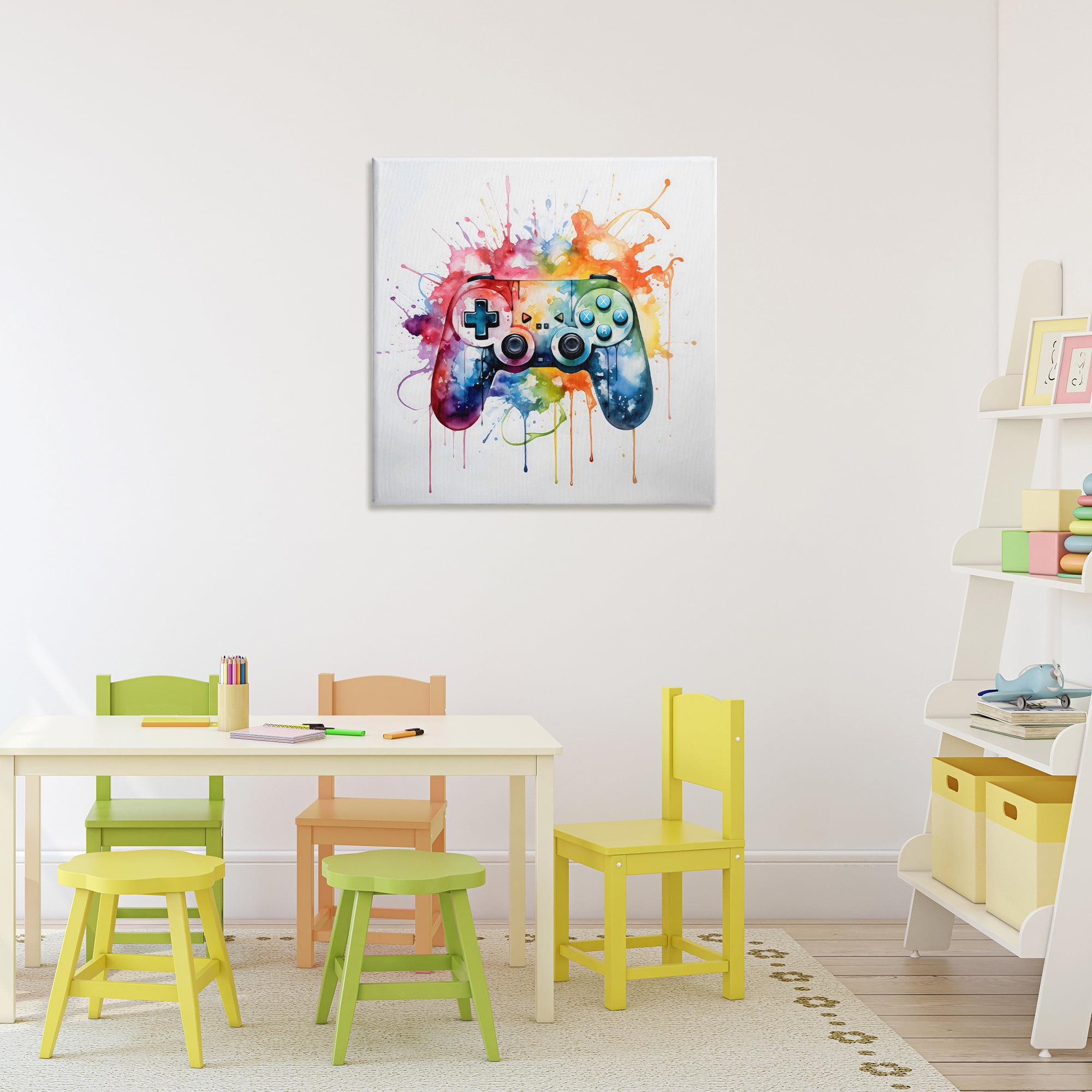 Stupell Industries Colors of Gaming Splatter Canvas Wall Art, design by Creative Studio