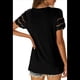 thumbnail image 4 of Camisetas de Corta con Encaje para Mujer, Blusas de Verano, Camisetas Informales Holgadas. Negro S, 4 of 5