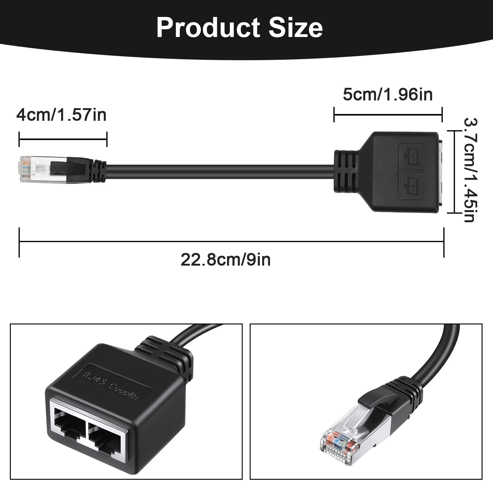 StarTech.com 2 to 1 RJ45 Splitter Cable Adapter Network splitter RJ 45 M RJ  45 F Connect two 10100 Ethernet devices to a single Cat5Cat5e cable drop -  Office Depot