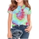 thumbnail image 1 of Camisetas de Cuello de Tripulación de Manga Corta para Mujeres Camiseta Impresa Clásica Cuello Redondo Top Versátil Casual para Niños Grandes de Edades 3-14, 1 of 5