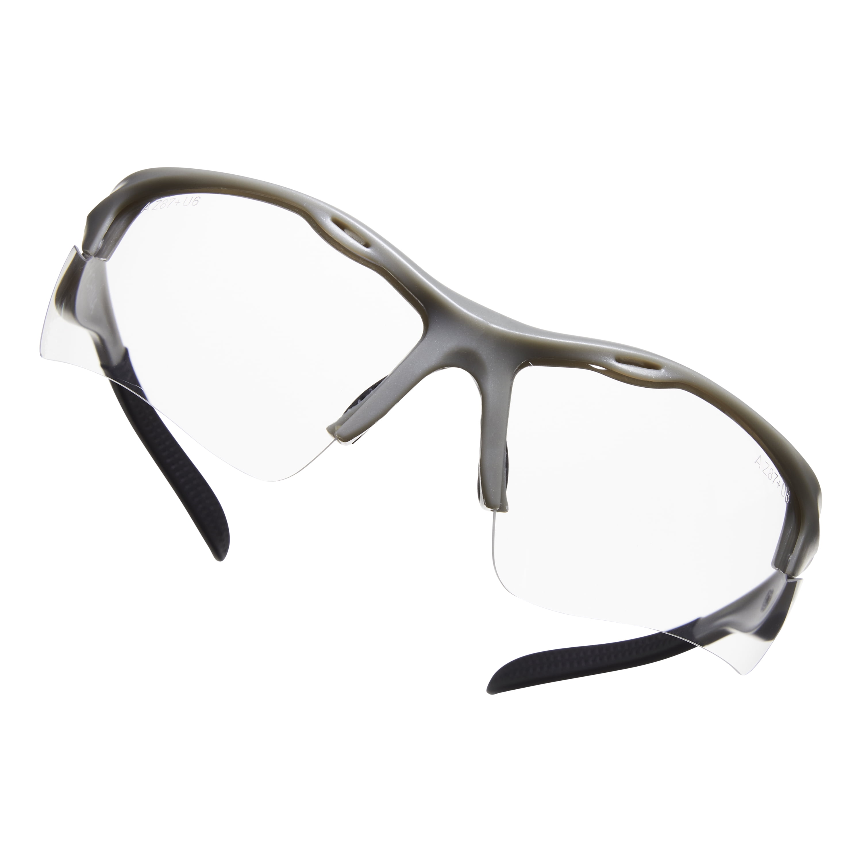 Allen Factor Shooting Glasses Clear Lens Clear Frame with Orange Tips 