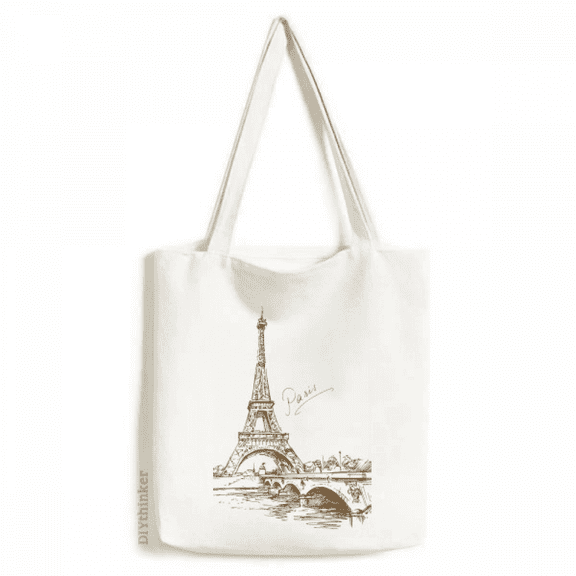 The Eiffel Tower Paris France Tote Canvas Bag Shopping Satchel Casual Handbag