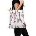thumbnail image 3 of ASHLEIGH Fashion Paris Eiffel Tower Dandelions and Flowers Canvas Reusable Tote Bag Durable Shopping Tote Bags Book Bags for Women Men Kids, 3 of 3