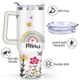 thumbnail image 3 of Rainbow Flowers 40 Oz Tumbler with Handle Lid and Straw, Stainless Steel Double Walled Vacuum Insulated Cup, Cute Anniversary Wedding Birthday Gifts Tumbler for Women Men Friends Outdoor Indoor, 3 of 7