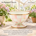 Enamel Serving Bowl with Rosy Check Pattern, 6.54 x 6.26 x 5.47 Inches ...