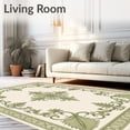 thumbnail image 2 of ODIKA 6' x 9' Machine Washable Non-Slip Area Rug, Baroque Leaf High Traffic Rug, Ivory, 578236, 2 of 7