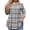Light Gray, variant on TQWQT Women's Plus Size Plaid Tunic - 3/4 Sleeve, Round Neck, Soft Stretchy Fabric, High-Low Hem, Flowy Loose Fit Top, Perfect for Jeans/Layering/Work 4XL