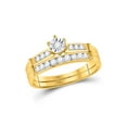 thumbnail image 2 of FB Jewels 14kt Yellow Gold His Hers Round Diamond Solitaire Matching Wedding Set 1/2 Cttw Size 6.5, 2 of 4