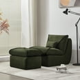 thumbnail image 2 of Compressed Lounge Chair with Ottoman, Modern Sofa for Small Spaces, Comfortable Upholstered Sofa for Living Room, Bedroom, or Studio, 2 of 9