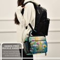 thumbnail image 6 of Insulated Lunch Bag 6L Leak-Proof Lunch Box with Shoulder Strap Multiple Pockets Lunch Tote Watercolor Wildflowers, 6 of 9