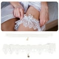 thumbnail image 2 of 2pcs New Bridal Lace Stockings Rhinestone Pendant Western Wedding Garter, 2 of 8