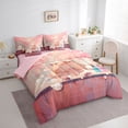 thumbnail image 2 of Erosebridal Cute Capybara Kid Twin Bedding Sets, Blossoms Floral Bedding Comforter Set, Pink Reversible, 7 Pieces, 2 of 7