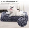 thumbnail image 3 of Washable Dog Bed Deluxe Plush Dog Crate Beds Comfy Kennel Pad Anti-Slip Pet Sleeping Mat for Large, Jumbo, Medium, Small Dogs Breeds, 21" x 13", Dark Grey, 3 of 6