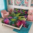 thumbnail image 2 of Manfei Boho Botanical Queen Sheets 4 Pieces,Hawaiian Tropical Leaves Queen Sheet Sets,1 Flat Sheet,1 Fitted Sheet and 2 Pillowcases, 2 of 6