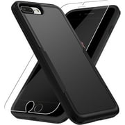 for iPhone 8 Plus Case, iPhone 7 Plus Case,with HD Screen Protector,[Military Grade Drop Tested] Heavy-Duty Tough Rugged Shockproof Protective Phone Case for iPhone 7 Plus /iPhone 8 Plus 5.5”, Black