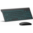 thumbnail image 2 of Wireless Keyboard and  Ultra Slim Combo, TopMate 2.4G Silent Compact USB 2400DPI  and Scissor Switch Backlit Keyboard Set, for PC/Laptop/Windows//Gaming - Matte Black, 2 of 7