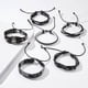 thumbnail image 3 of Pulsera de cuero PU trenzado multicapa estilo retro para hombre, ajustable Búho 6pcs, 3 of 9