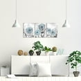 thumbnail image 3 of Blue Dandelion Wall Art Set 3 Pieces Grey Abstract Flower Canvas Artwork 12"x16" for Each, 3 of 6