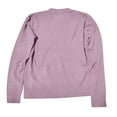 thumbnail image 4 of Crew Neck Long Sleeve Soft Pullover Sweater Women's Sweater Purple M, 4 of 5